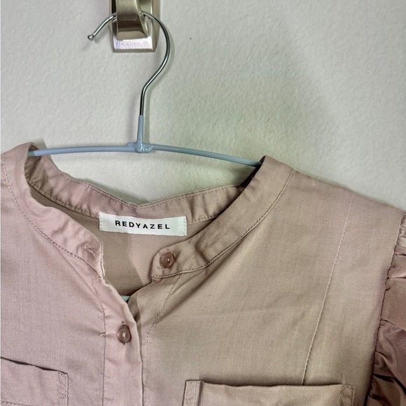 Beige Puff Sleeve Dress - Picture 3 of 5